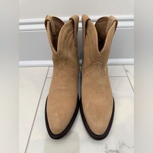 Tecovas Light Brown Suede Cowboy Boots
